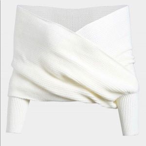 Crossed front chunky wrap sweater